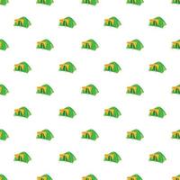 Green tent pattern, cartoon style vector