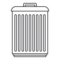 Trashcan icon, outline style vector