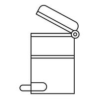 Steel trashcan icon, outline style vector