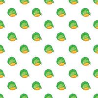 Cabbage and carrots pattern, cartoon style vector