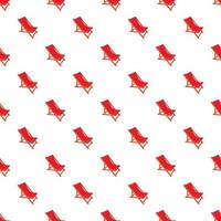 Red chaise lounge pattern, cartoon style vector