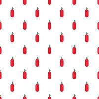 Red gas hand grenade pattern, cartoon style vector