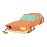 Broken car icon, cartoon style vector