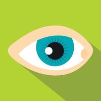 Blue human eye icon, flat style vector