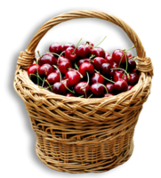 canasta de cerezas fondo transparente png