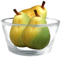 Pears in a Glass Bowl png