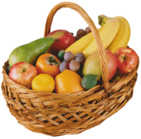 cesta de frutas fundo transparente png