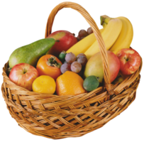 corbeille de fruits fond transparent png