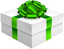 caixa de presente com laço em verde png