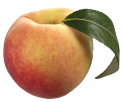 Peach with Green Leaf png