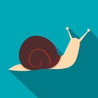 icono de caracol, estilo plano vector