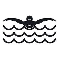 Butterfly swimmer icon, simple style vector