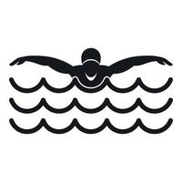 Butterfly swimmer icon, simple style vector