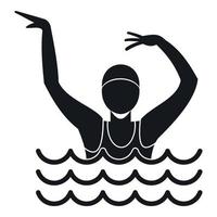 Swimmer in a swimming pool icon, simple style vector