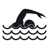 Swimmer icon, simple style vector