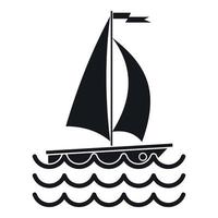 Yacht icon, simple style vector