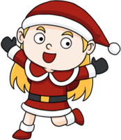 cute cartoon santa lina merry christmas png