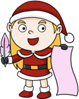carino cartone animato Santa lina allegro Natale png