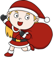 dessin animé mignon santa lina joyeux noël png