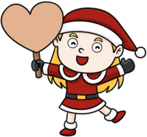 dessin animé mignon santa lina joyeux noël png