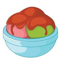 Ice cream balls icon, cartoon style vector