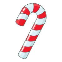 Candy cane for Christmas icon, cartoon style vector