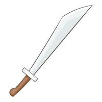 Pirate sword icon, cartoon style vector