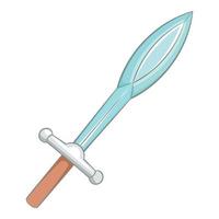 Game sword icon, cartoon style vector