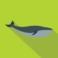 Whale icon, flat style vector