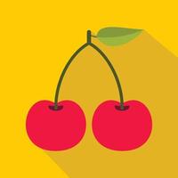 Cherry icon, flat style vector