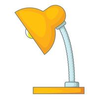 Yellow table lamp icon, cartoon style vector