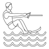 Water ski icon, simple style vector