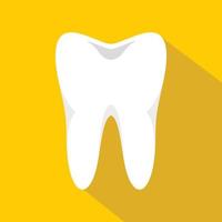 White tooth icon, flat style vector