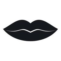 Female lips icon, simple style vector