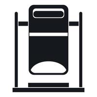 Swinging trashcan icon, simple style vector