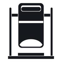 Swinging trashcan icon, simple style vector