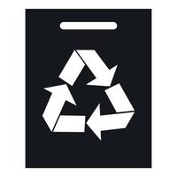 Recycling icon, simple style vector