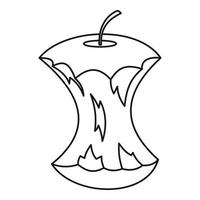 Apple core icon, outline style vector