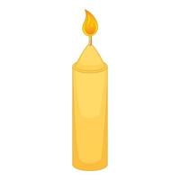 Christmas candle icon, cartoon style vector