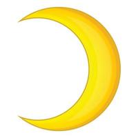 Crescent moon icon, cartoon style vector