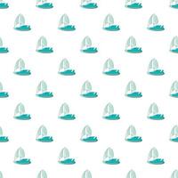 Speed boat with sail pattern, cartoon style vector