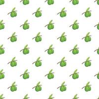 Olive branch pattern, cartoon style vector