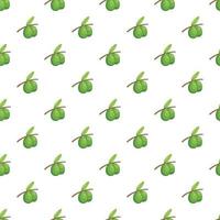 Olive branch pattern, cartoon style vector