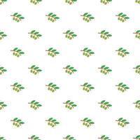 Sprig of olive pattern, cartoon style vector