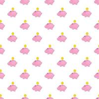 Piggy bank with coin pattern, cartoon style vector