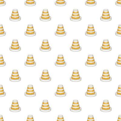 Traffic cone pattern, cartoon style