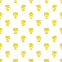 Cup for first place pattern, cartoon style vector