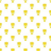 Cup for first place pattern, cartoon style vector