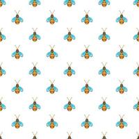 Bee pattern, cartoon style vector