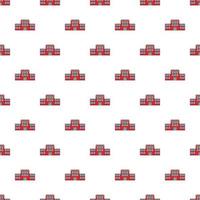 Railway station pattern, cartoon style vector